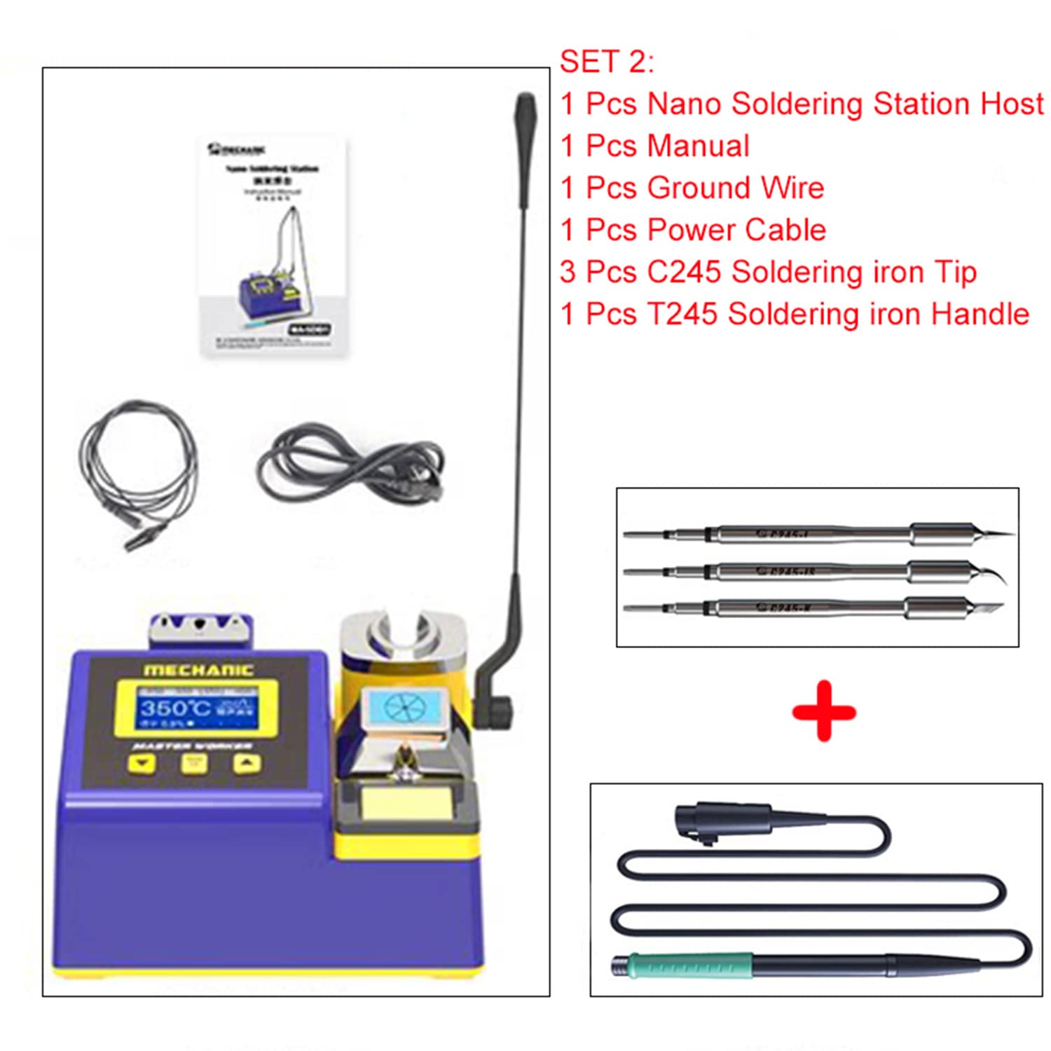 MECHANIC MA-SD01 MICRO NANO SOLDERING STATION FOR T245 /T210 /T115 HANDLE IRON HEAD