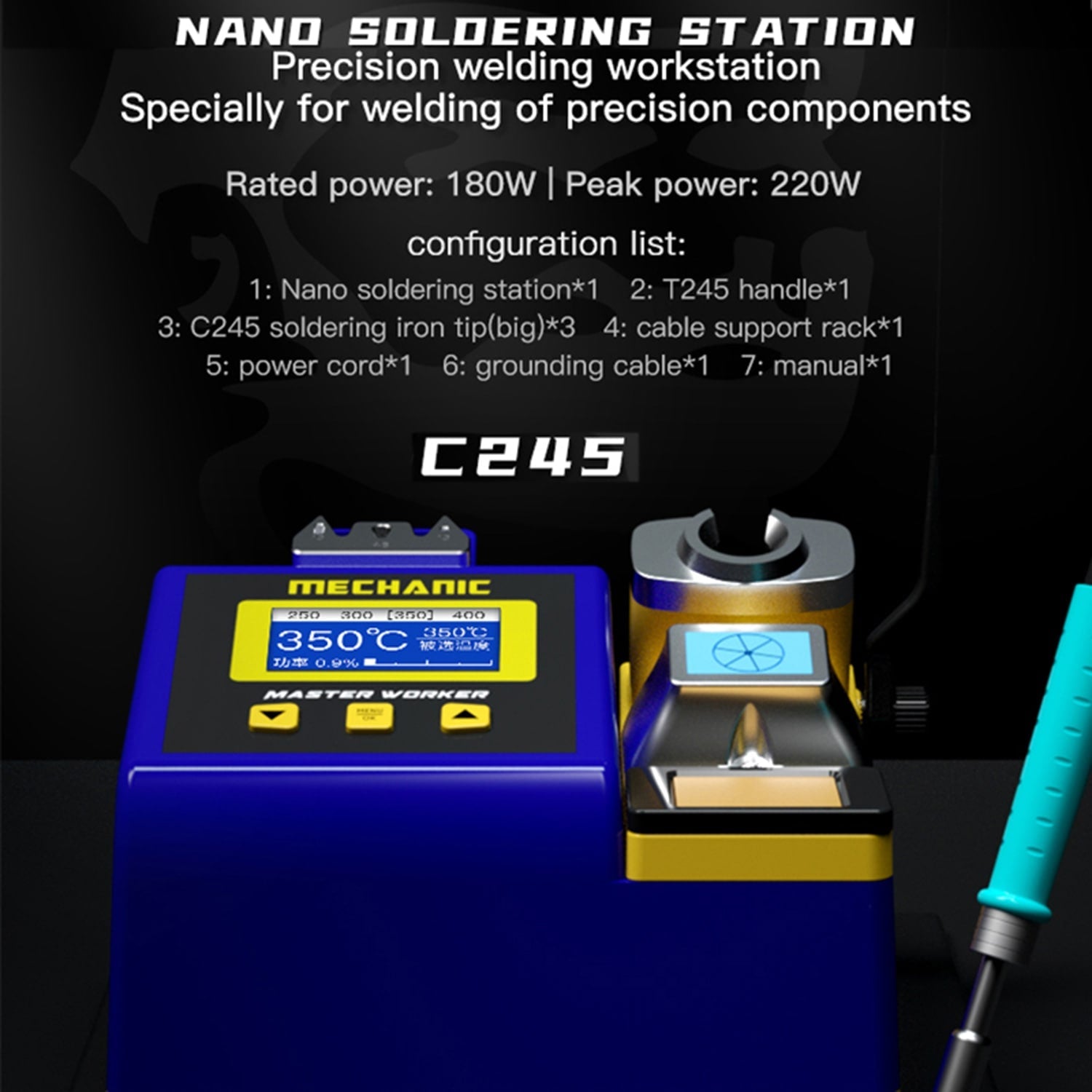 MECHANIC MA-SD01 MICRO NANO SOLDERING STATION FOR T245 /T210 /T115 HANDLE IRON HEAD