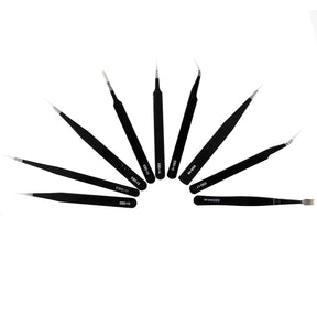 9 IN 1 ANTI-STATIC STAINLESS STEEL TWEEZERS KIT