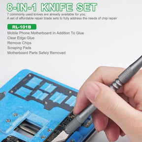 RELIFE RL-101B 8 IN 1CPU REMOVE GLUE BLADE KNIFE SET