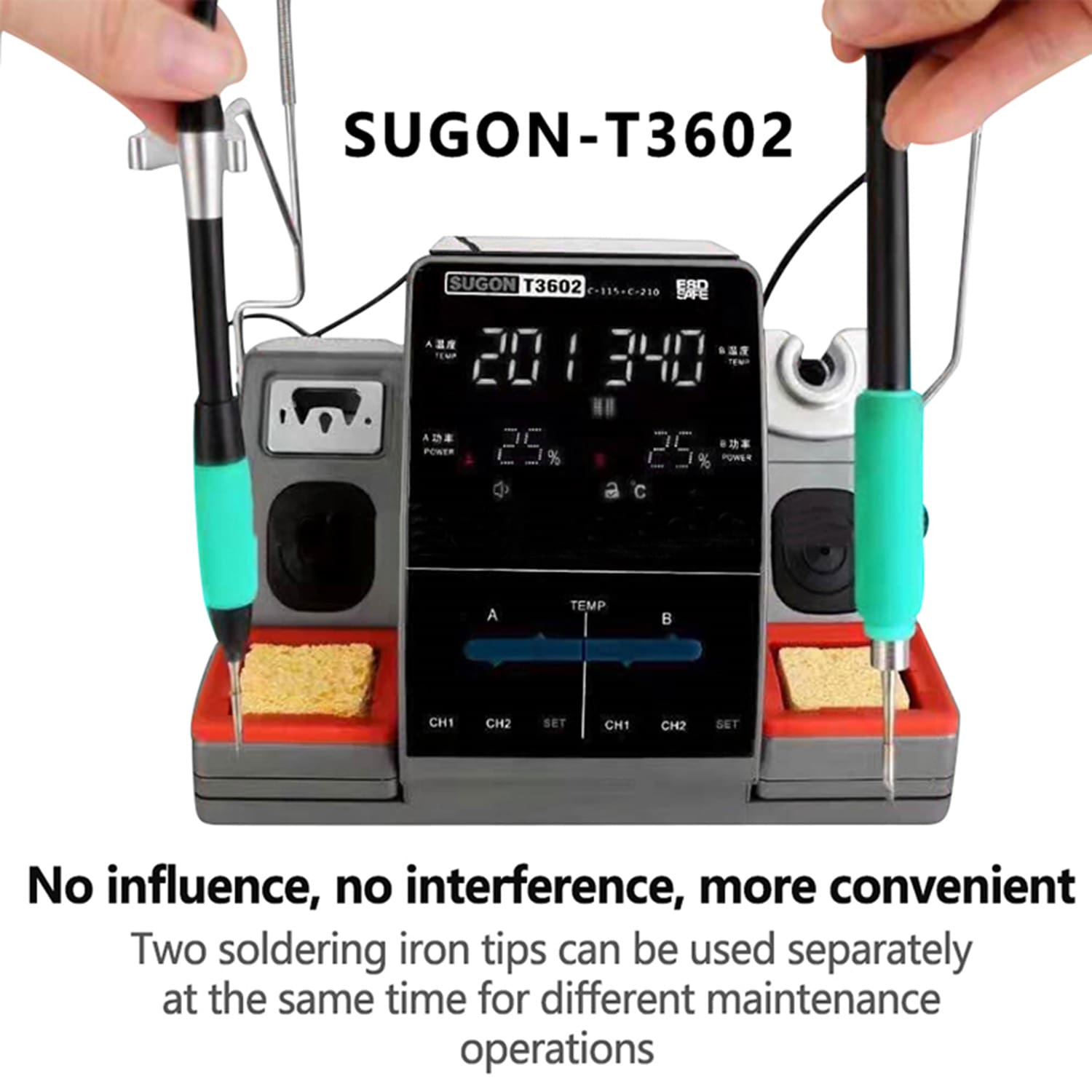 SUGON T3602 NANO 2IN1 SOLDERING REWORK STATION WITH JBC C210 C115 SOLDERING TIPS