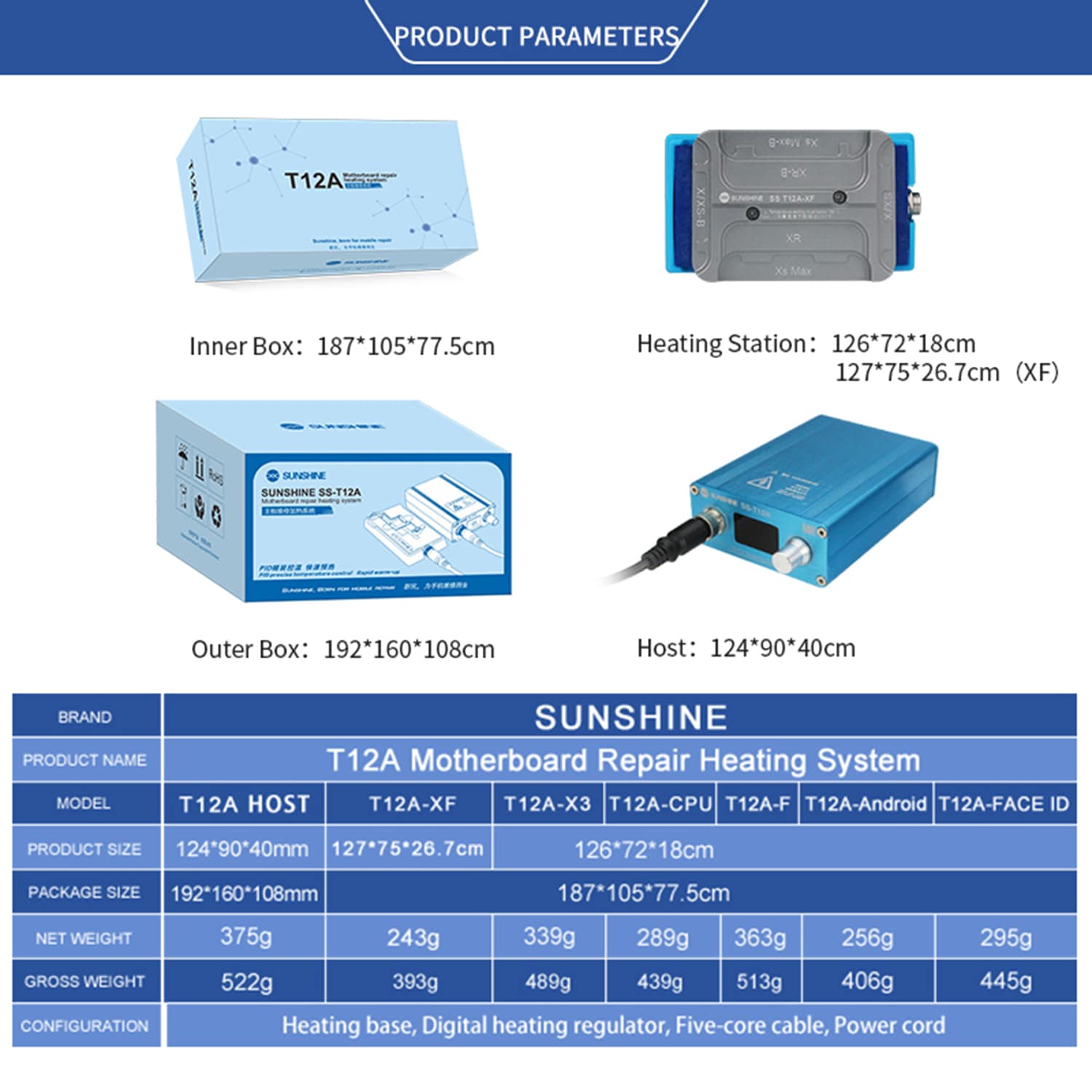 SS-T12A-XF MAINBOARD PREHEATER FOR IPHONE X SERIES