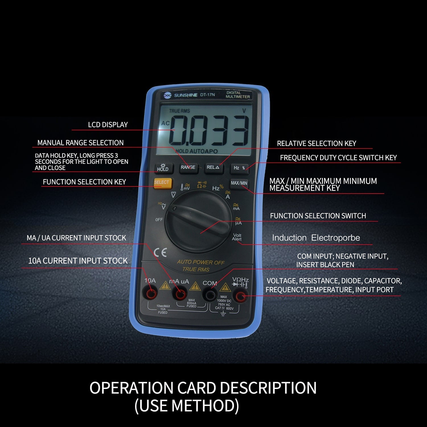 SUNSHINE DT-17N FULLY AUTOMATIC DIGITAL MULTIMETER