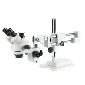 SZM7045-STL2 DOUBLE-ARM BOOM TRINOCULAR STEREO ZOOM INDUSTRIAL MICROSCOPE WITH LED LIGHTS