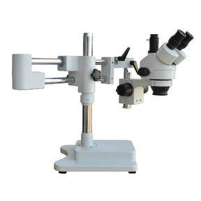 SZM7045-STL2 DOUBLE-ARM BOOM TRINOCULAR STEREO ZOOM INDUSTRIAL MICROSCOPE WITH LED LIGHTS