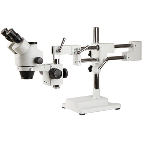 SZM7045-STL2 DOUBLE-ARM BOOM TRINOCULAR STEREO ZOOM INDUSTRIAL MICROSCOPE WITH LED LIGHTS