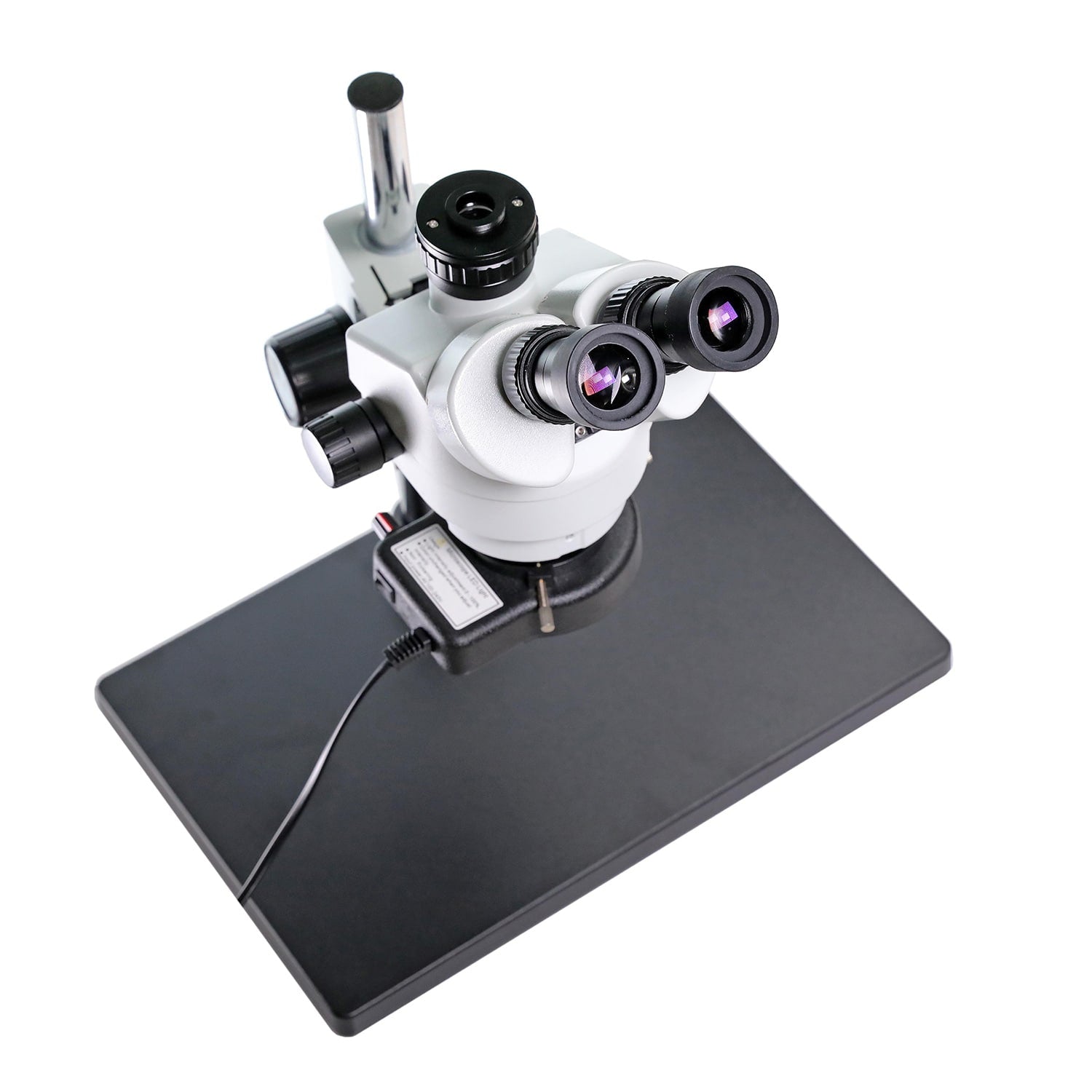 7-45X SZM45T-B1 TRINOCULAR INDUSTRIAL STEREO MICROSCOPE WITH LED LIGHTS