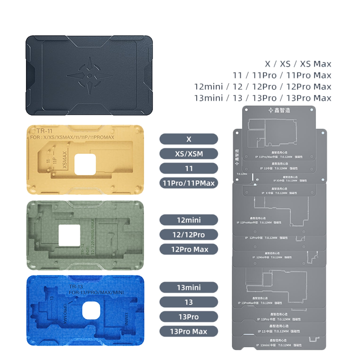 V10 MIDDLE FRAME REBALLING PLATFORM FOR IPHONE X-13PROMAX