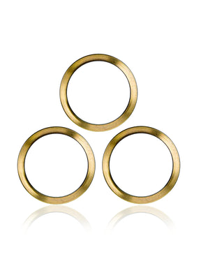 GOLD - BACK CAMERA BEZEL RING ONLY (3 PIECE SET) FOR IPHONE 12 PRO MAX (10 PACK)