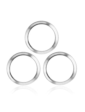 SILVER - BACK CAMERA BEZEL RING ONLY (3 PIECE SET) FOR IPHONE 12 PRO MAX (10 PACK)