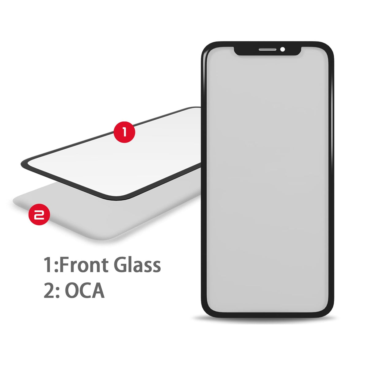 FRONT GLASS WITH OCA PREINSTALLED FOR IPHONE 13 PRO MAX / 13 PRO /13