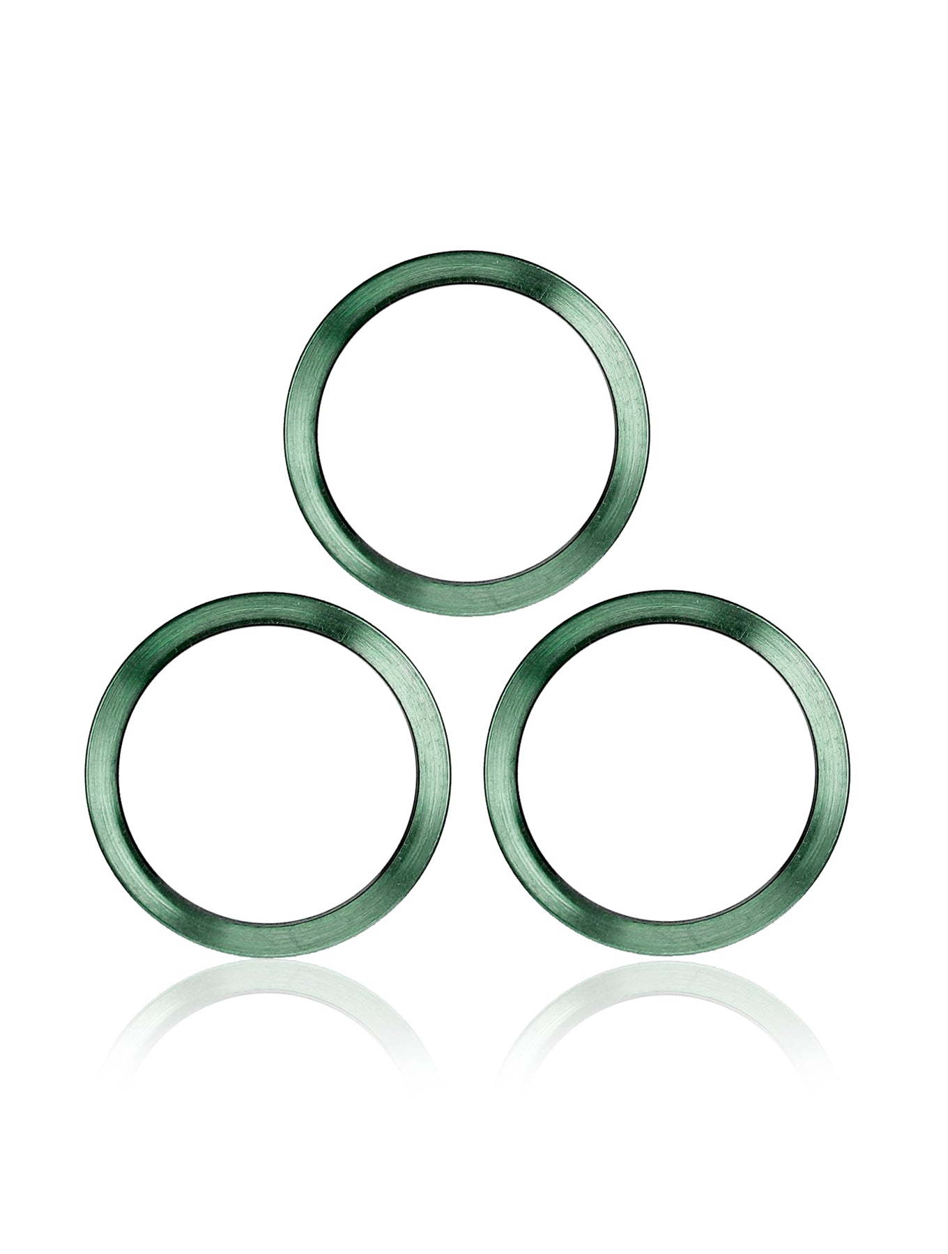 GREEN - BACK CAMERA BEZEL RING ONLY ONLY (3 PIECE SET) FOR IPHONE 11 PRO / 11 PRO MAX  (10 PACK)