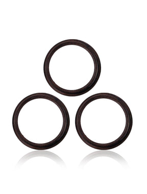 BLACK - BACK CAMERA BEZEL RING ONLY ONLY (3 PIECE SET) FOR IPHONE 11 PRO / 11 PRO MAX  (10 PACK)