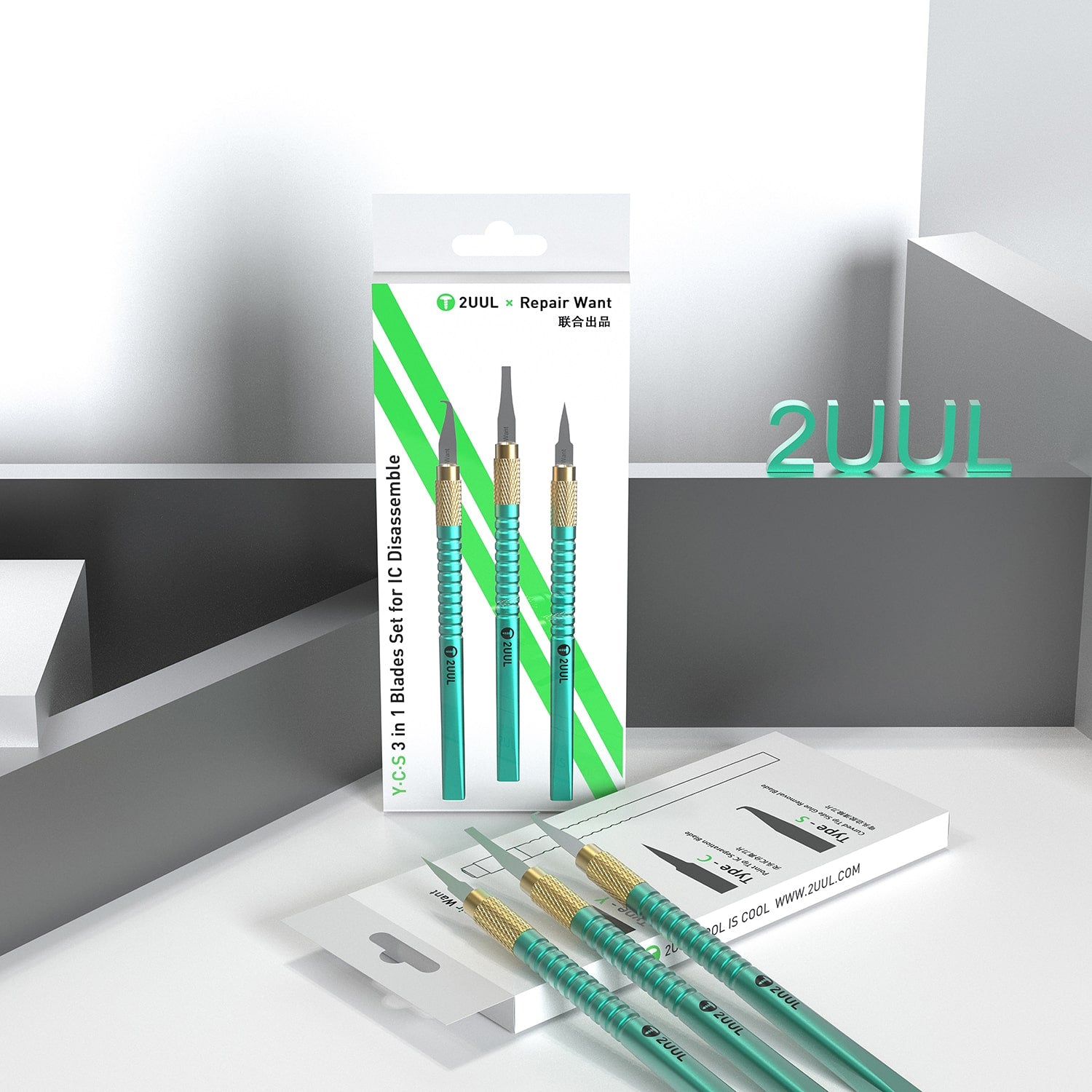 2UUL X REPAIR WANT Y-C-S 3 IN 1 BLADES SET FOR IC DISASSEMBLE