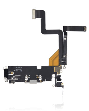 SILVER CHARGING PORT FLEX CABLE COMPATIBLE WITH IPHONE 14 PRO