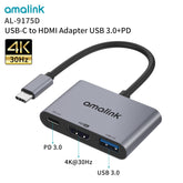 3 in 1 USB 3.0 Hub For Laptop Adapter PD Charge 3 Ports Dock Station HDMI Notebook Type-C Splitter (9175D)