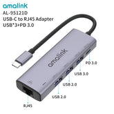 5 in 1 Docking Station RJ45 Compatible With USB 3.0, 2,0 & PD For Laptop Adapter PC Computer Hub (95121D)