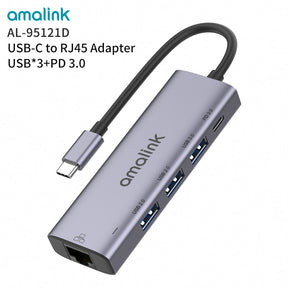 5 in 1 Docking Station RJ45 Compatible With USB 3.0, 2,0 & PD For Laptop Adapter PC Computer Hub (95121D)