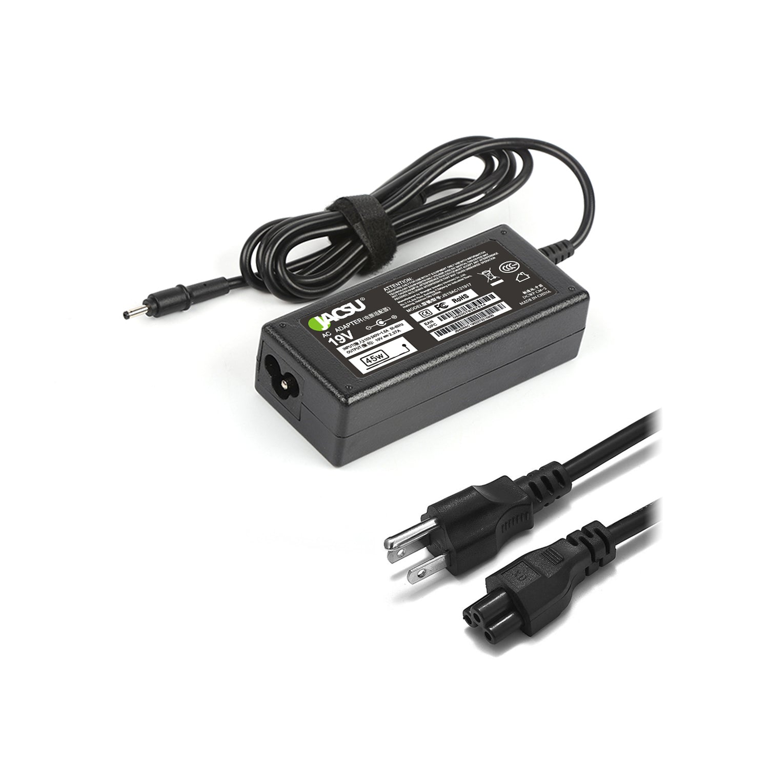 Jacsu 19V 2.37A 45W Pin Size 3.0x1.1 Laptop Ac Power Adapter Charger for Acer Aspire s7 391 V3-371 ES1-512-P84G