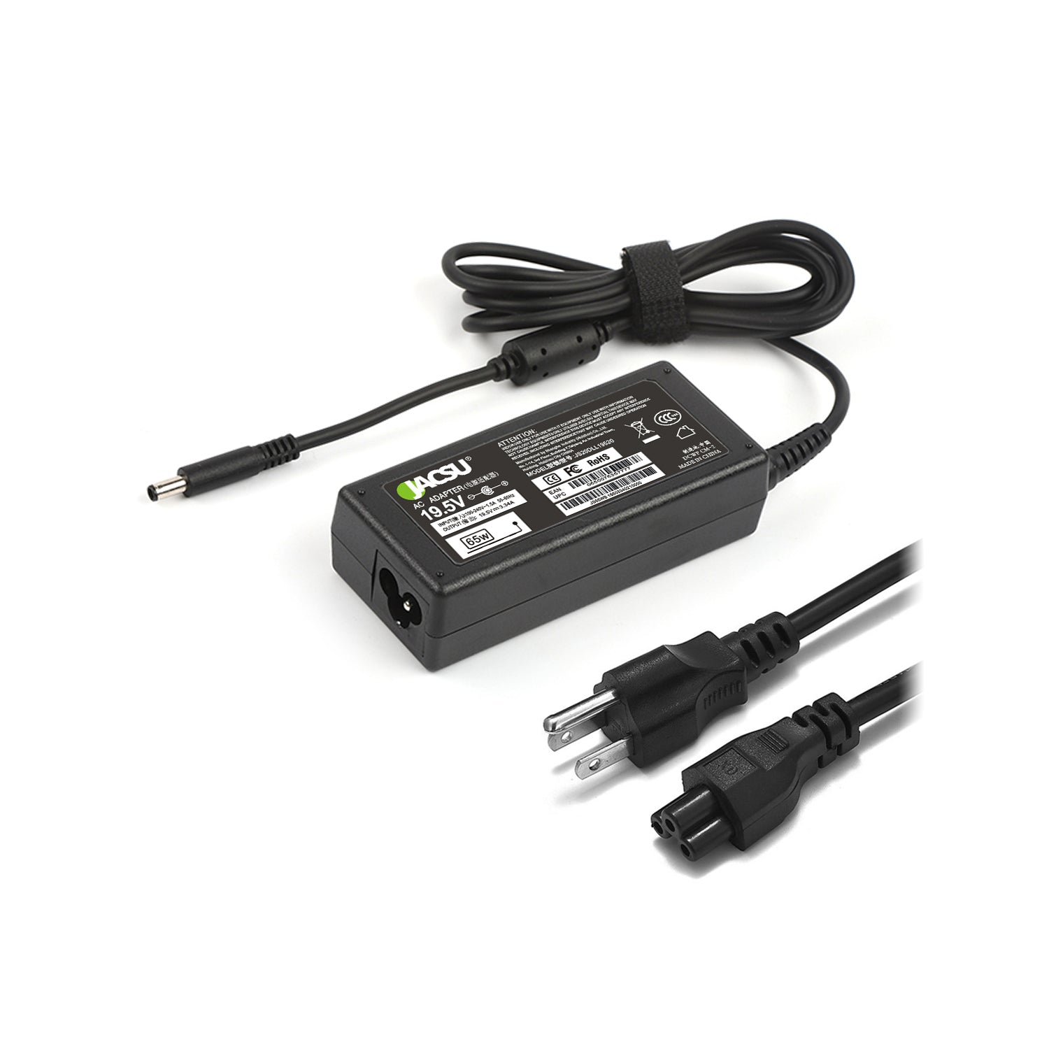 Jacsu 19.5V 3.34A 4.5*3.0mm 65W Laptop AC Power Adapter Charger for Dell Inspiron 15 5558 3558 3551 3552 5551