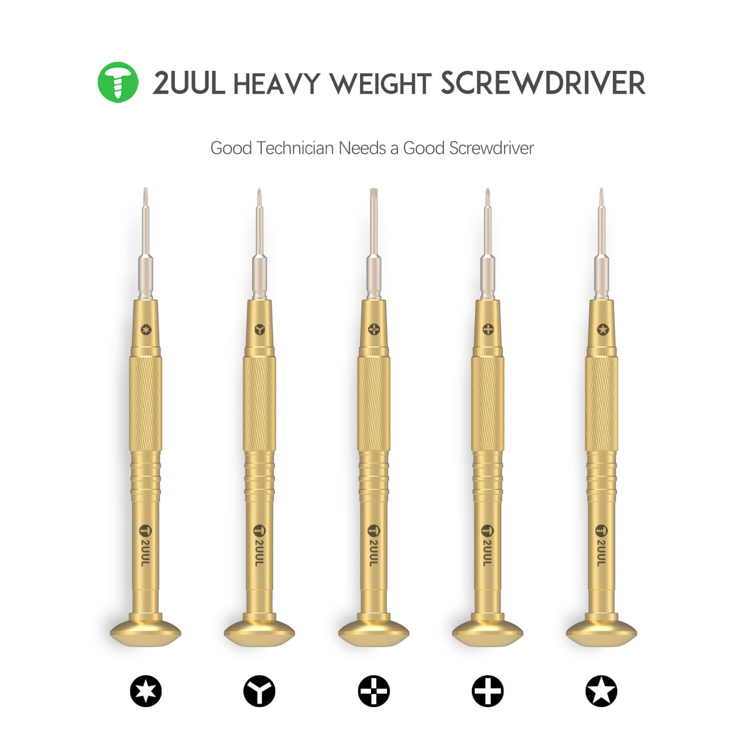 2UUL BRASS HANDLE HEAVY WEIGHT SCREWDRIVER FOR PHONE REPAIR