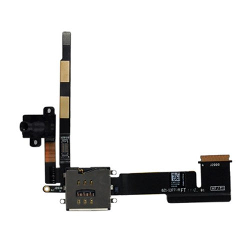 BLACK  HEADPHONE AUDIO JACK FLEX CABLE WITH MICRO SIM SLOT (3G) FOR IPAD 2