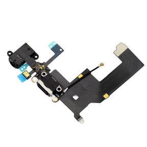 BLACK HEADPHONE & CHARGING CONNECTOR FLEX CABLE FOR IPHONE 5