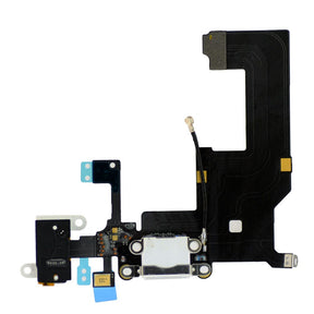 WHITE HEADPHONE & CHARGING CONNECTOR FLEX CABLE FOR IPHONE 5