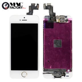 LCD SCREEN FULL ASSEMBLY WITH SILVER RING FOR IPHONE 5S- WHITE