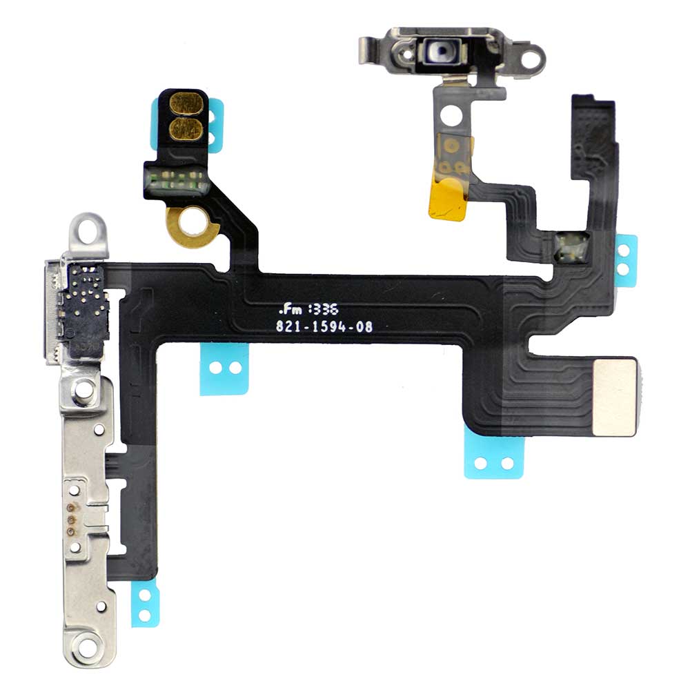 POWER ON/OFF CONTROL FLEX CABLE ASSEMBLY WITH METAL PLATE FOR IPHONE 5S