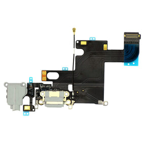 LIGHT GRAY HEADPHONE JACK WITH CHARGING CONNECTOR FLEX CABLE FOR IPHONE 6