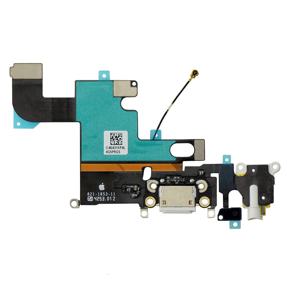 WHITE HEADPHONE JACK WITH CHARGING CONNECTOR FLEX CABLE FOR IPHONE 6
