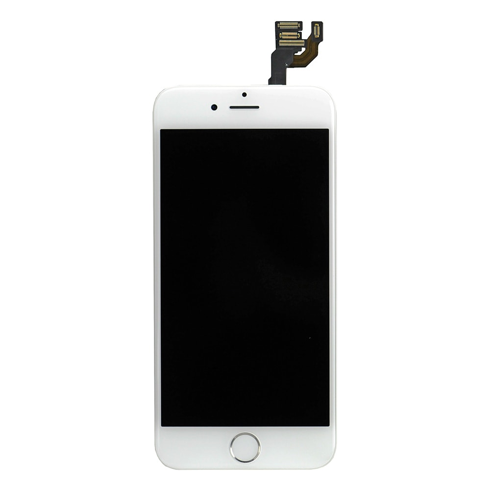 White LCD Screen Full  Assembly With Silver Ring For iPhone 6