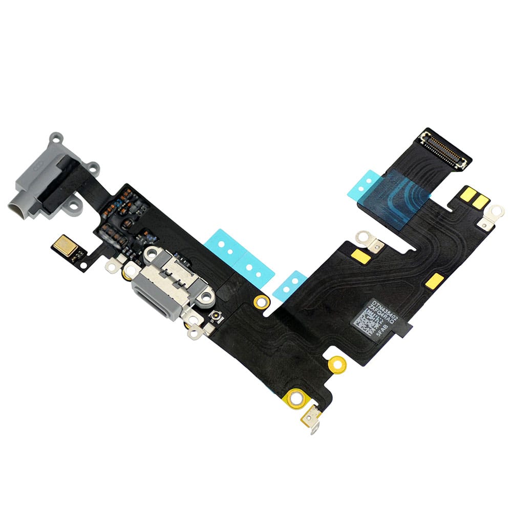 DARK GRAY HEADPHONE JACK WITH CHARGING CONNECTOR FLEX CABLE FOR IPHONE 6 PLUS