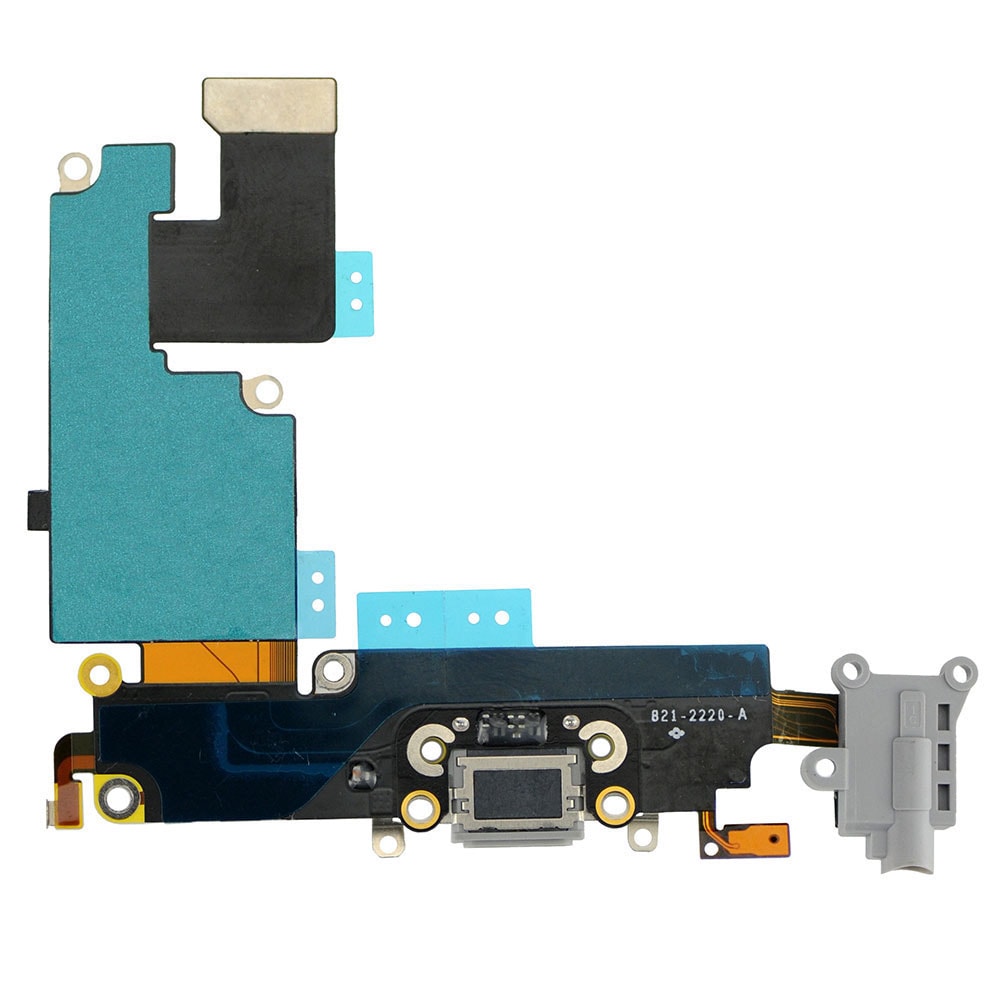 DARK GRAY HEADPHONE JACK WITH CHARGING CONNECTOR FLEX CABLE FOR IPHONE 6 PLUS