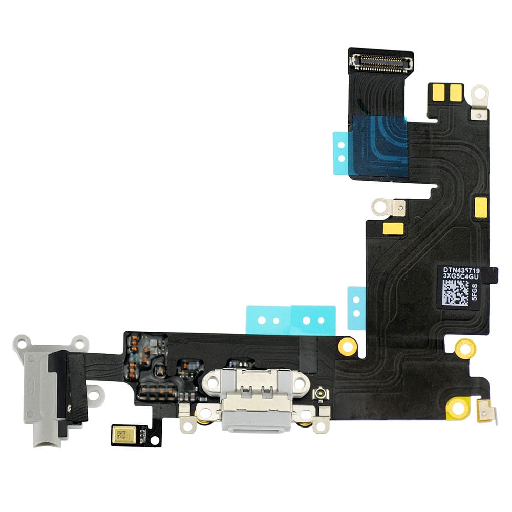 LIGHT GRAY HEADPHONE JACK WITH CHARGING CONNECTOR FLEX CABLE FOR IPHONE 6 PLUS