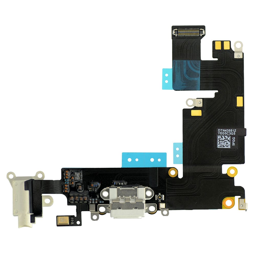 WHITE HEADPHONE JACK WITH CHARGING CONNECTOR FLEX CABLE FOR IPHONE 6 PLUS