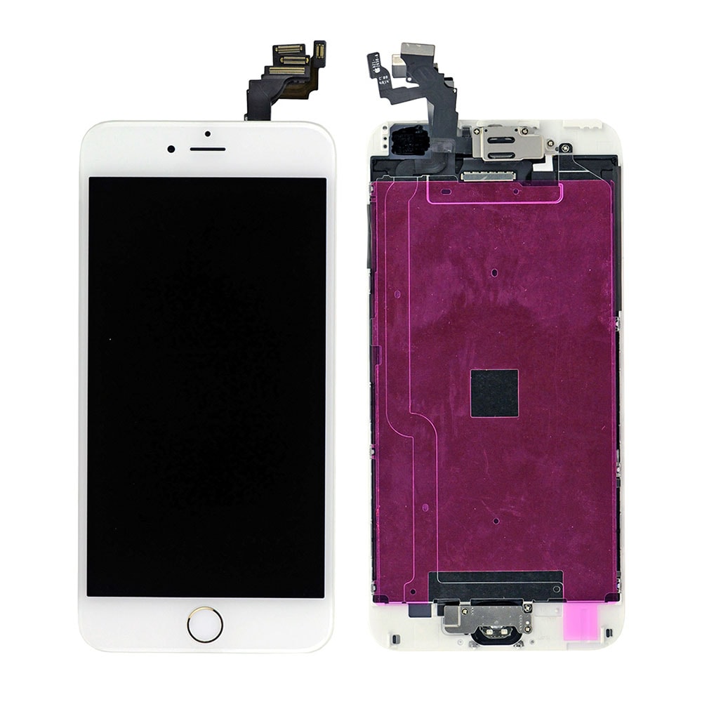 WHITE LCD SCREEN FULL ASSEMBLY WITH GOLD RING FOR IPHONE 6 PLUS