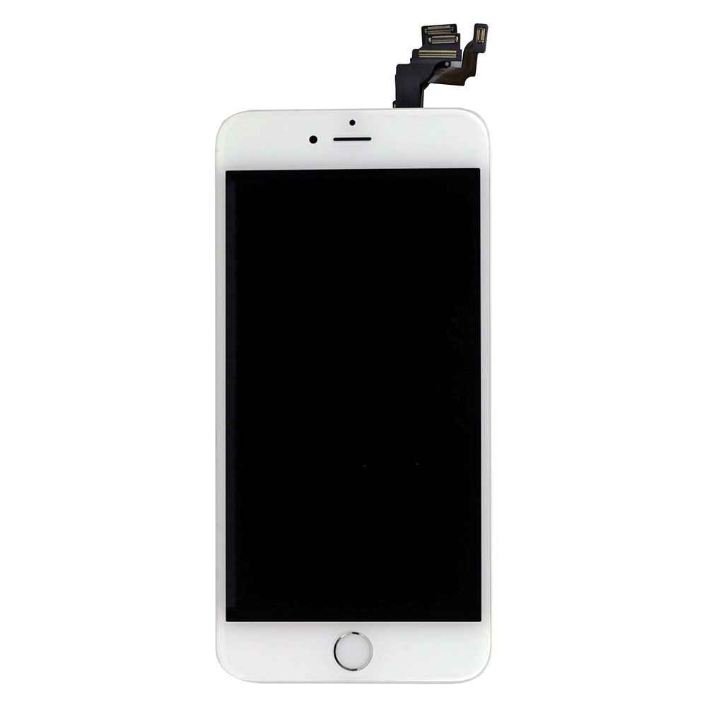 WHITE LCD SCREEN FULL ASSEMBLY WITH SLIVER RING FOR IPHONE 6 PLUS