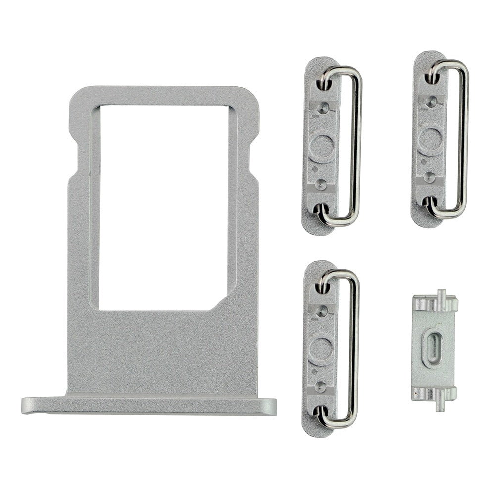 SILVER SIDE BUTTONS SET WITH SIM TRAY FOR IPHONE 6