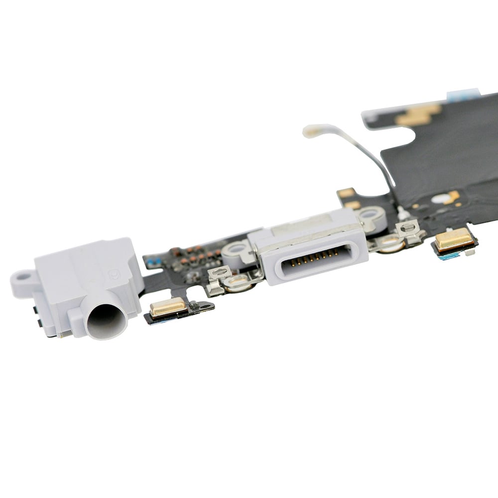 LIGHT GREY HEADPHONE JACK WITH CHARGING CONNECTOR FLEX CABLE FOR IPHONE 6S