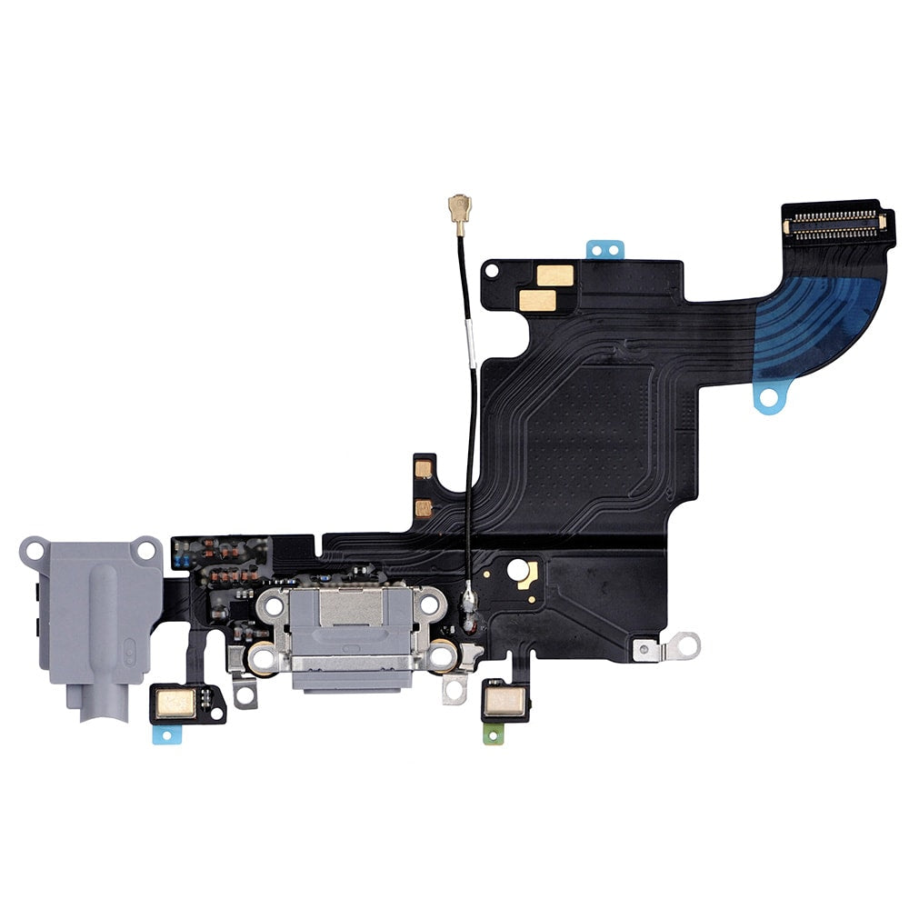 DARK GREY HEADPHONE JACK WITH CHARGING CONNECTOR FLEX CABLE FOR IPHONE 6S