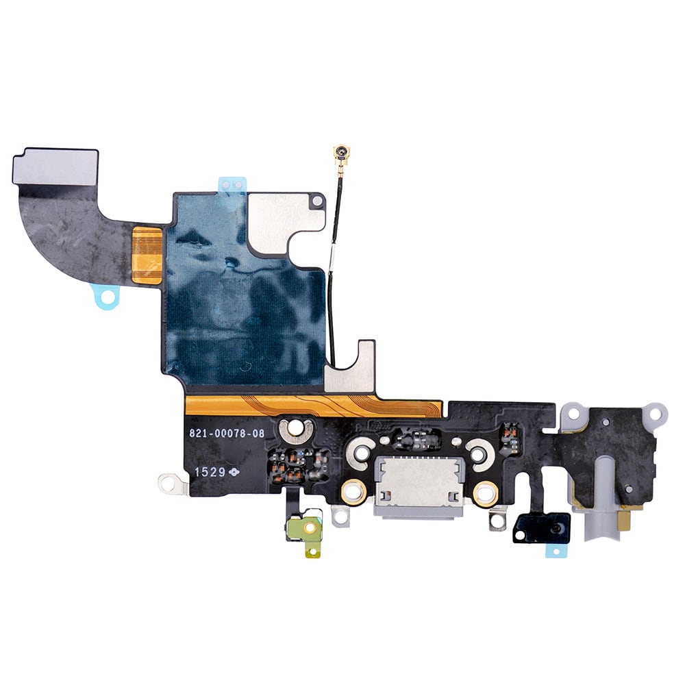 DARK GREY HEADPHONE JACK WITH CHARGING CONNECTOR FLEX CABLE FOR IPHONE 6S
