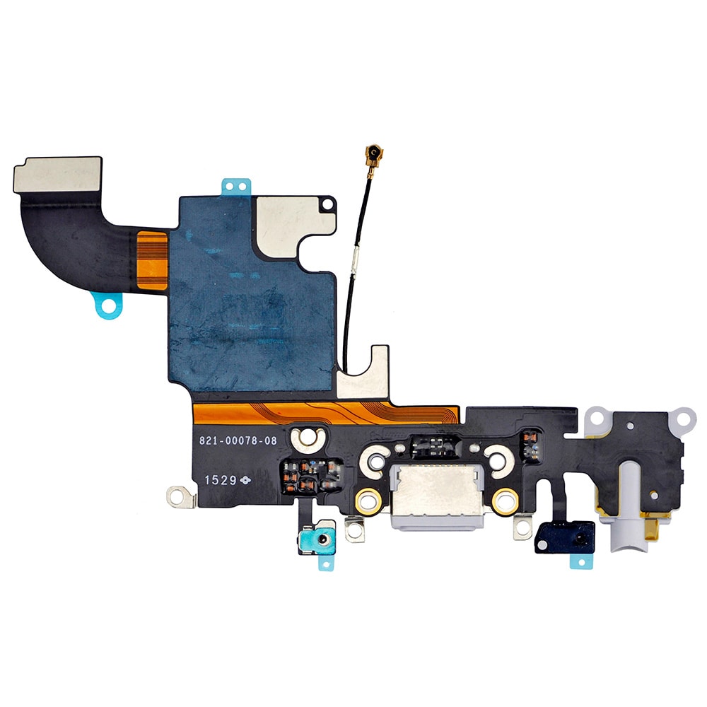LIGHT GREY HEADPHONE JACK WITH CHARGING CONNECTOR FLEX CABLE FOR IPHONE 6S
