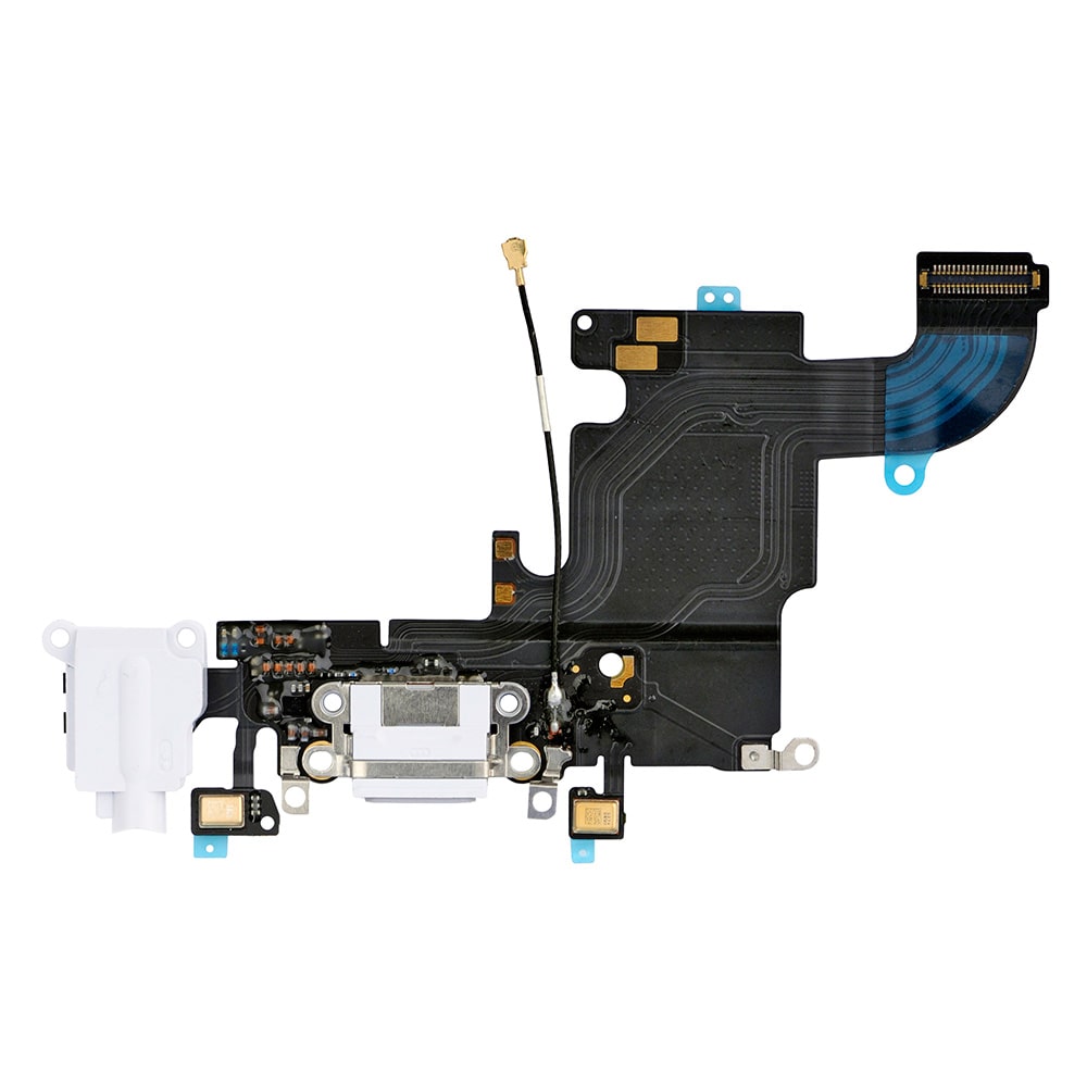 WHITE HEADPHONE JACK WITH CHARGING CONNECTOR FLEX CABLE FOR IPHONE 6S