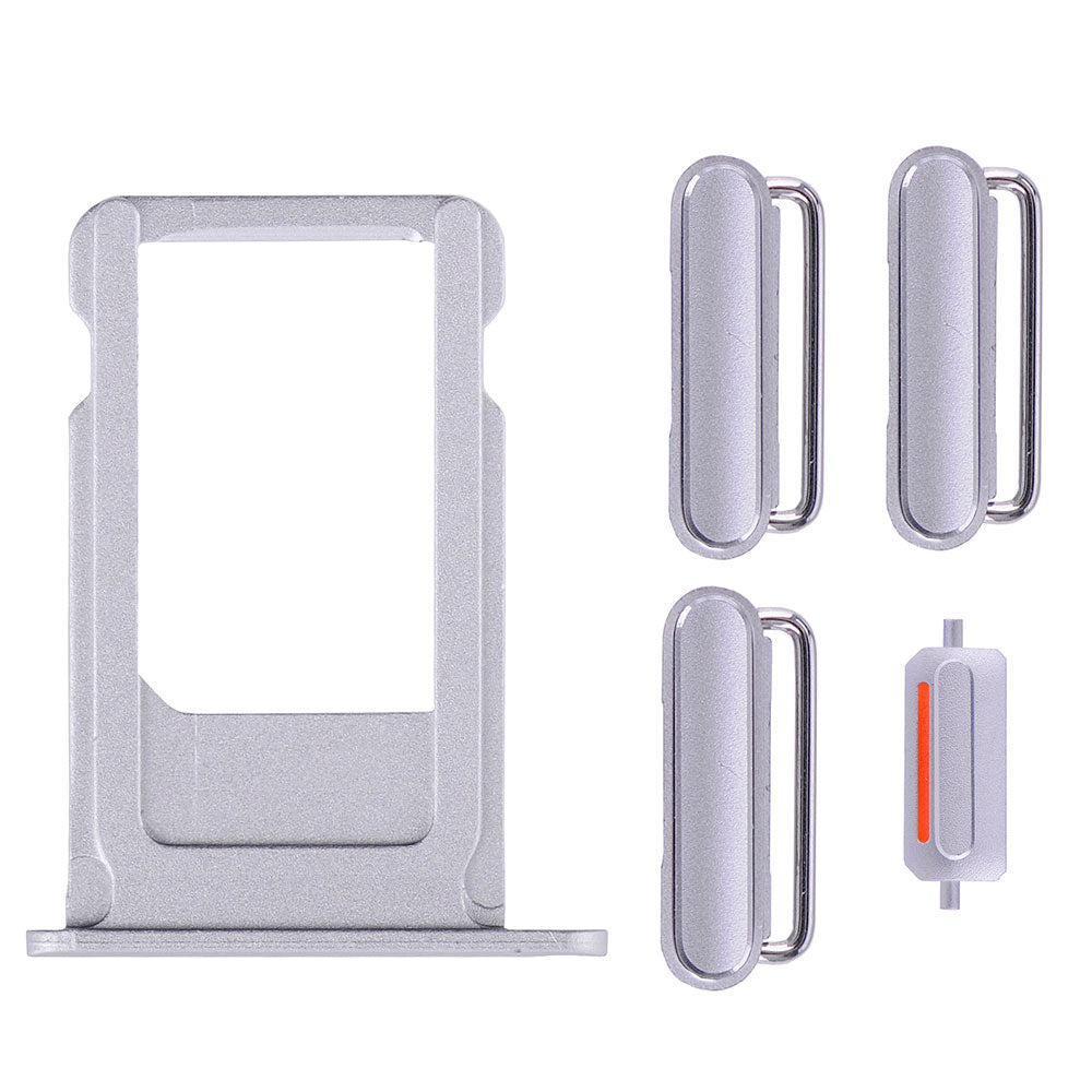 SILVER SIDE BUTTONS SET WITH SIM TRAY FOR IPHONE 6S