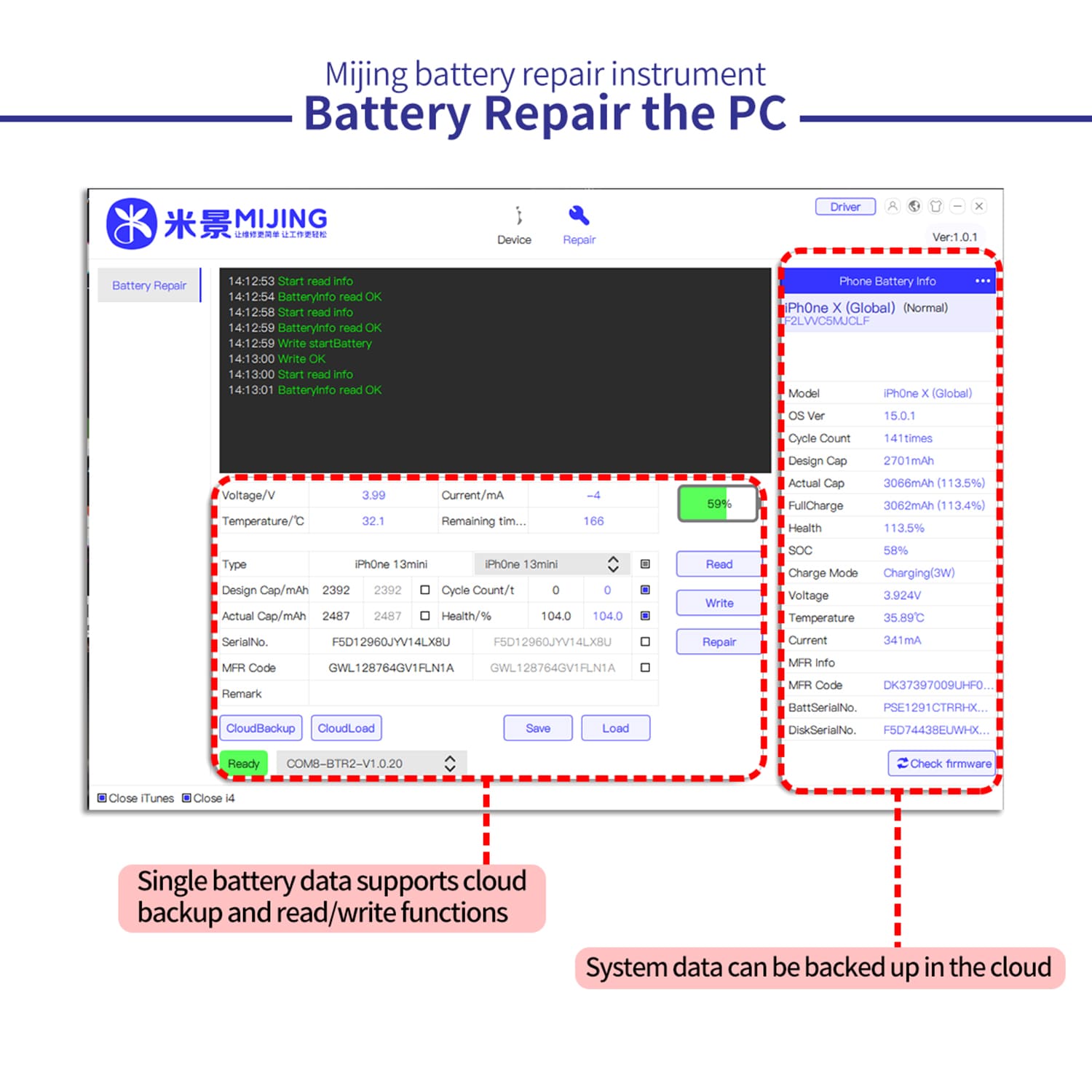 MIJING BTR-20 BATTERY REPAIR INSTRUMENT FOR IPHONE 8-13PROMAX