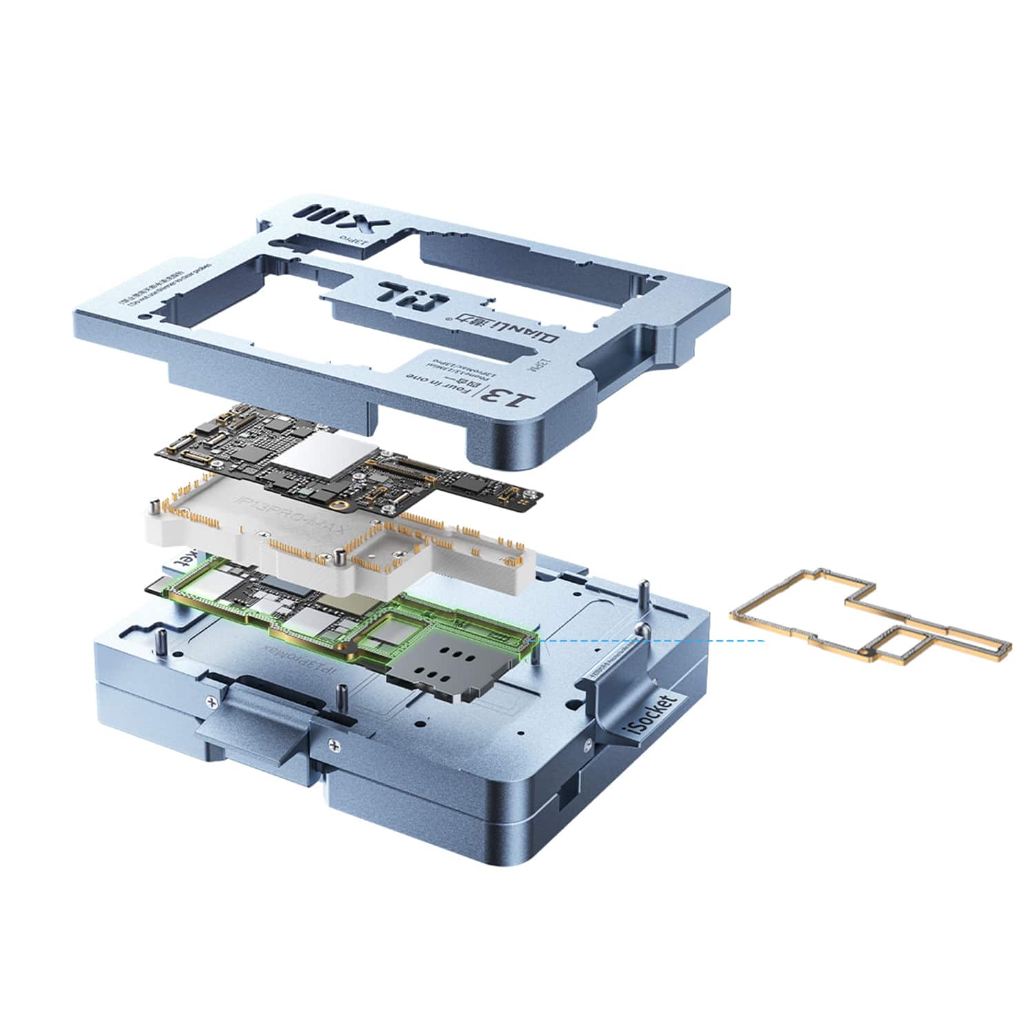 QIANLI TOOLPLUS ISOCKET 4IN1BOARD TEST FIXTURE FOR IPHONE 13/13MINI/13PRO/13PROMAX